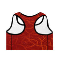 Yogactiw CARA best high impact sports bra - back - Red Abstract Waves