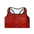 Yogactiw CARA best high impact sports bra - Front - Red Abstract Waves