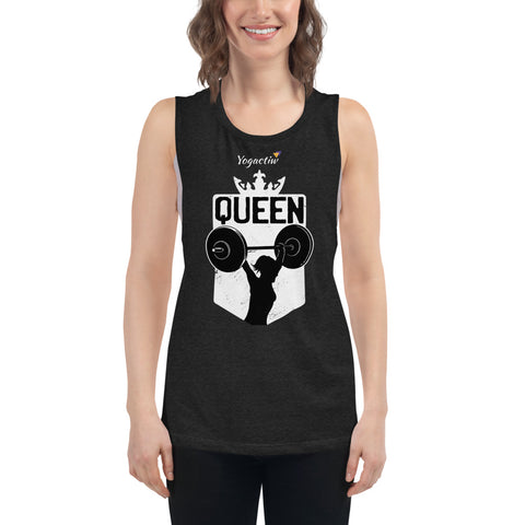 Workout tank tops for women, heather black