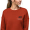 women's crop sweatshirt in brick red