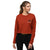 brick red cropped sweatshirt for women