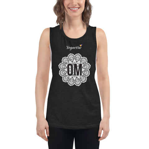 Workout tank tops for women, OM Mandala print